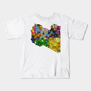 Spirograph Patterned Libya Provinces Map Kids T-Shirt